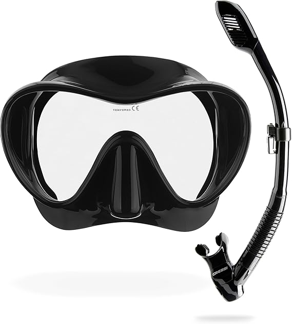 CRESSI Frameless F1 Combo Set - Duikmasker + Snorkel Dry voor Duiken en Snorkelen